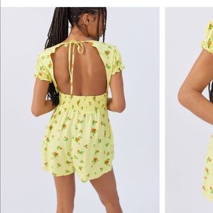 Urban Outfitters Laney Floral Open-Back Romper
